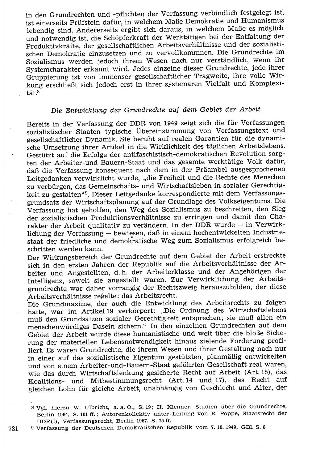Staat und Recht (StuR), 17. Jahrgang [Deutsche Demokratische Republik (DDR)] 1968, Seite 731 (StuR DDR 1968, S. 731)