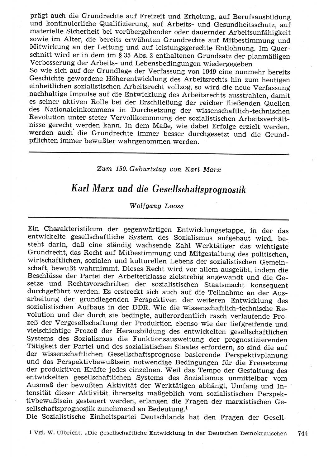 Staat und Recht (StuR), 17. Jahrgang [Deutsche Demokratische Republik (DDR)] 1968, Seite 744 (StuR DDR 1968, S. 744)