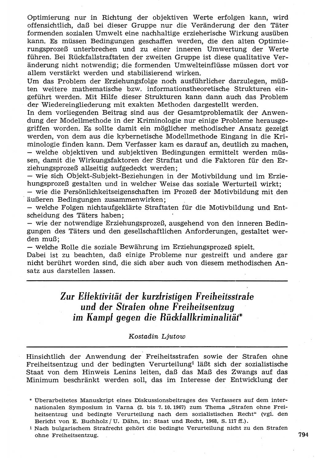 Staat und Recht (StuR), 17. Jahrgang [Deutsche Demokratische Republik (DDR)] 1968, Seite 794 (StuR DDR 1968, S. 794)