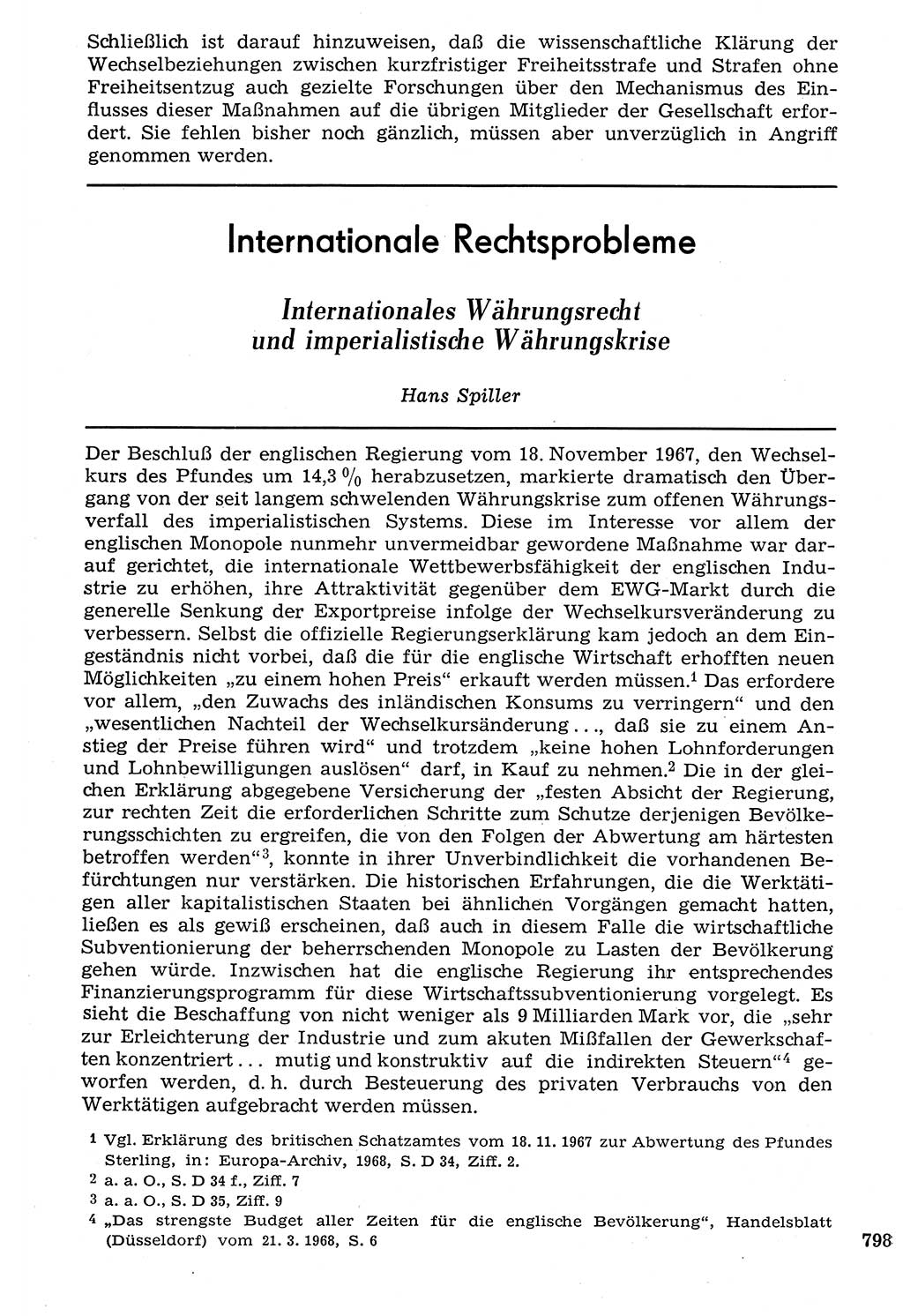 Staat und Recht (StuR), 17. Jahrgang [Deutsche Demokratische Republik (DDR)] 1968, Seite 798 (StuR DDR 1968, S. 798)
