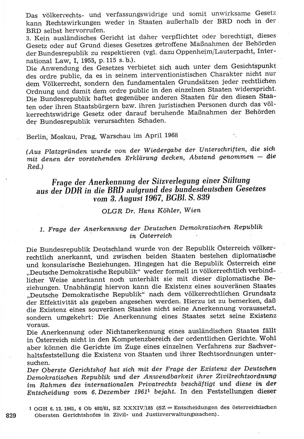 Staat und Recht (StuR), 17. Jahrgang [Deutsche Demokratische Republik (DDR)] 1968, Seite 829 (StuR DDR 1968, S. 829)
