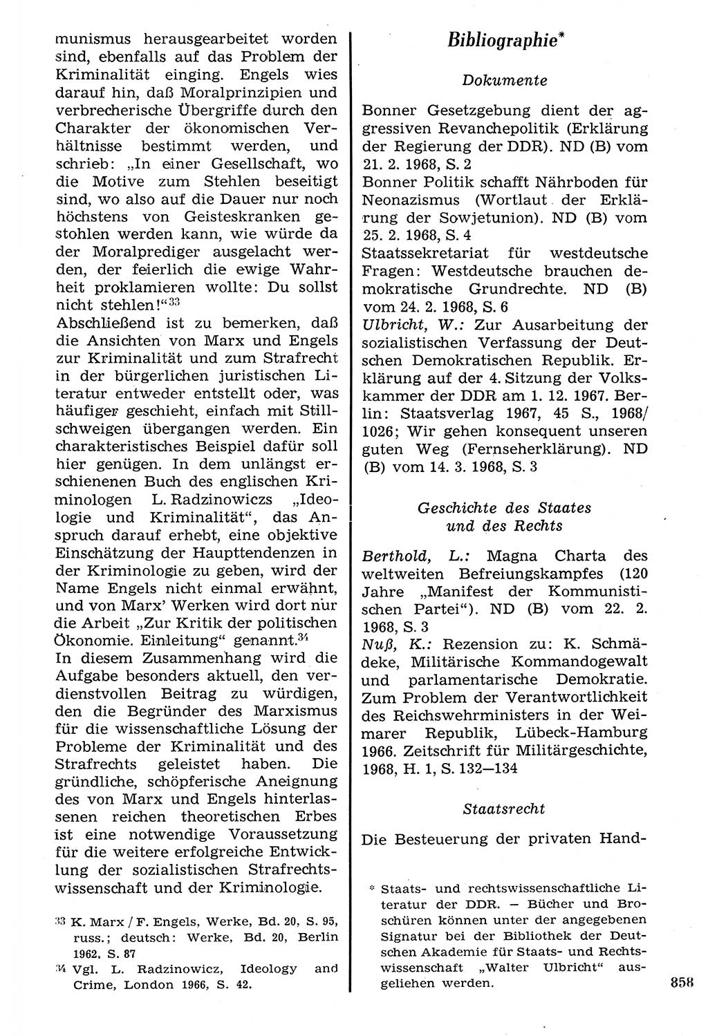 Staat und Recht (StuR), 17. Jahrgang [Deutsche Demokratische Republik (DDR)] 1968, Seite 858 (StuR DDR 1968, S. 858)