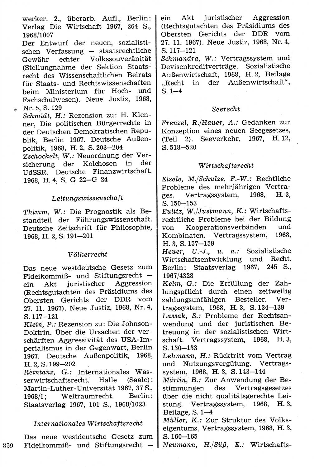Staat und Recht (StuR), 17. Jahrgang [Deutsche Demokratische Republik (DDR)] 1968, Seite 859 (StuR DDR 1968, S. 859)