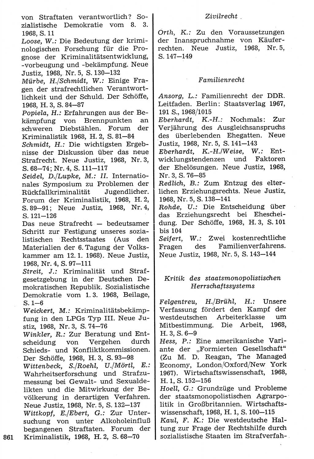 Staat und Recht (StuR), 17. Jahrgang [Deutsche Demokratische Republik (DDR)] 1968, Seite 861 (StuR DDR 1968, S. 861)