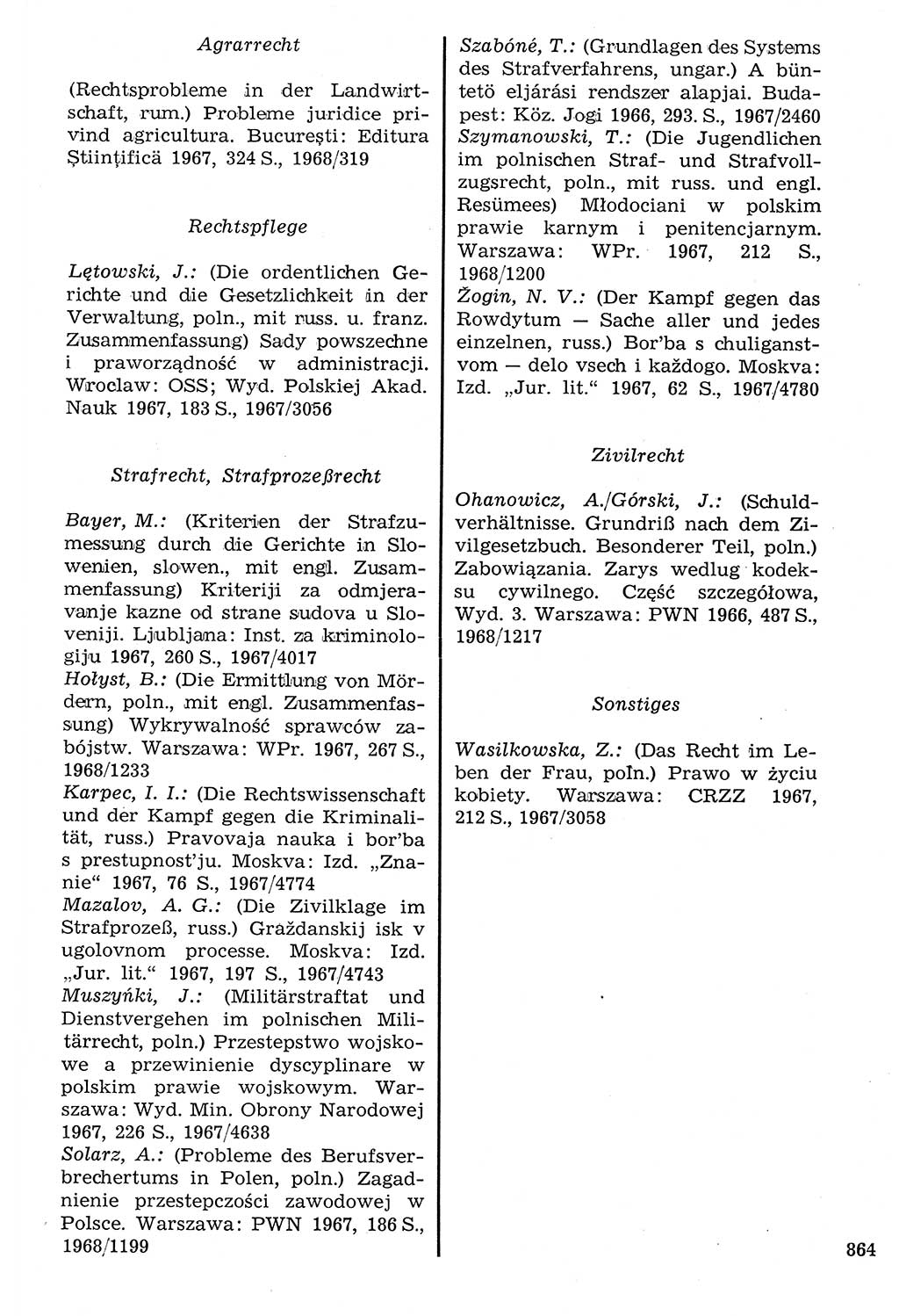 Staat und Recht (StuR), 17. Jahrgang [Deutsche Demokratische Republik (DDR)] 1968, Seite 864 (StuR DDR 1968, S. 864)