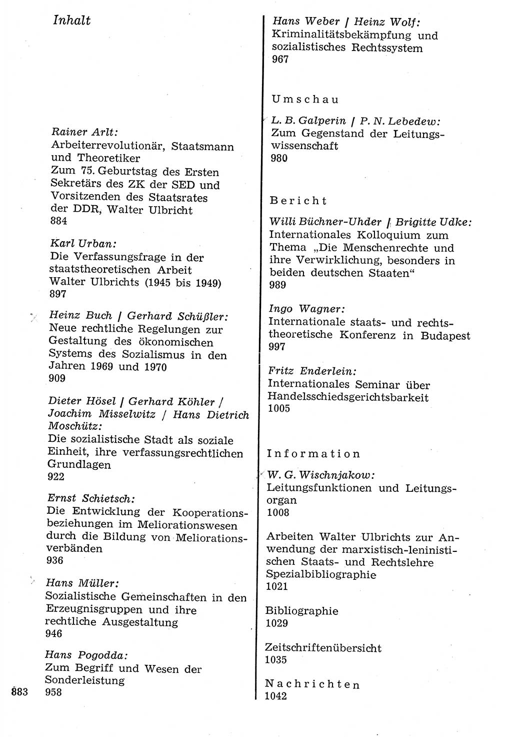 Staat und Recht (StuR), 17. Jahrgang [Deutsche Demokratische Republik (DDR)] 1968, Seite 883 (StuR DDR 1968, S. 883)