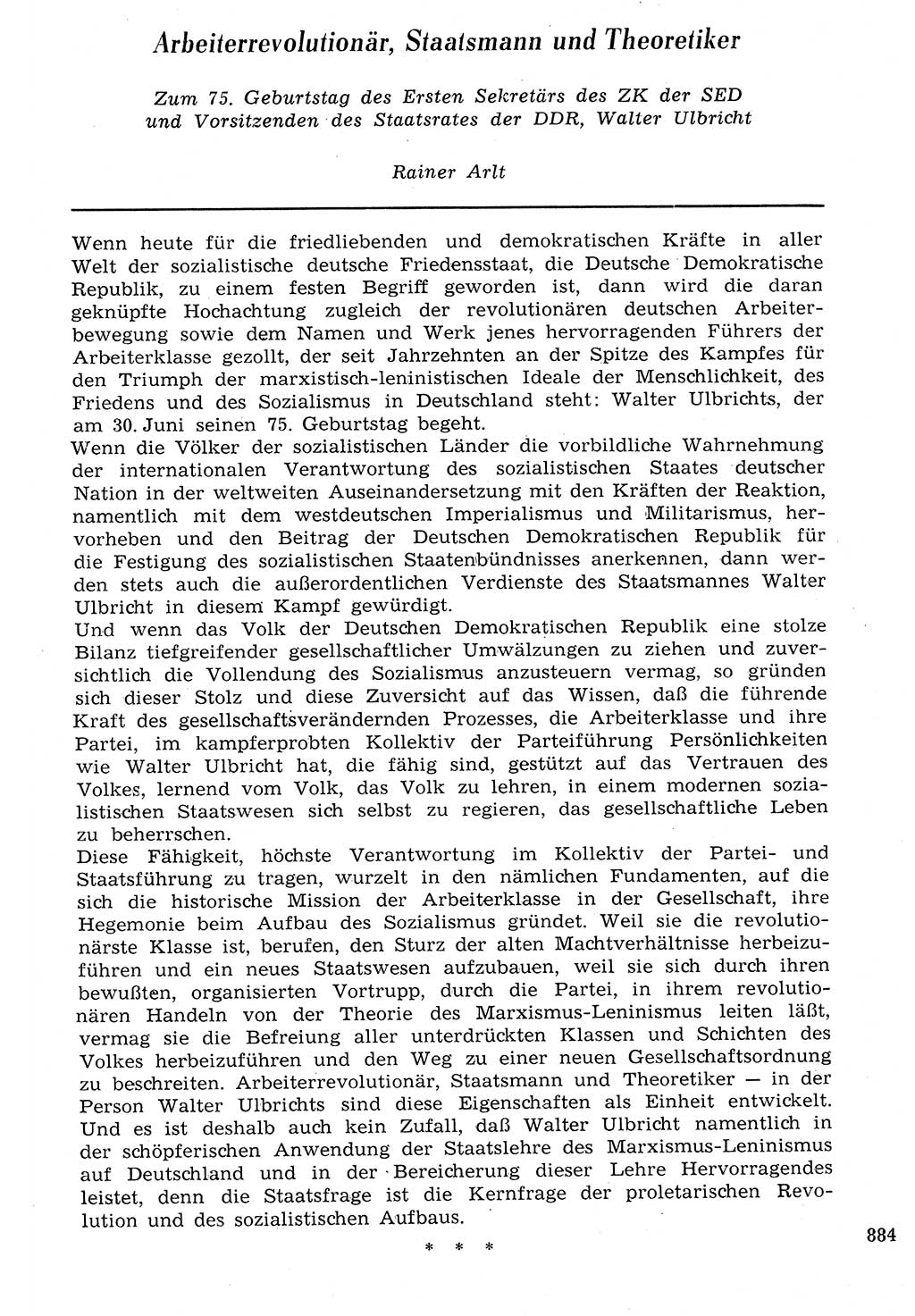 Staat und Recht (StuR), 17. Jahrgang [Deutsche Demokratische Republik (DDR)] 1968, Seite 884 (StuR DDR 1968, S. 884)