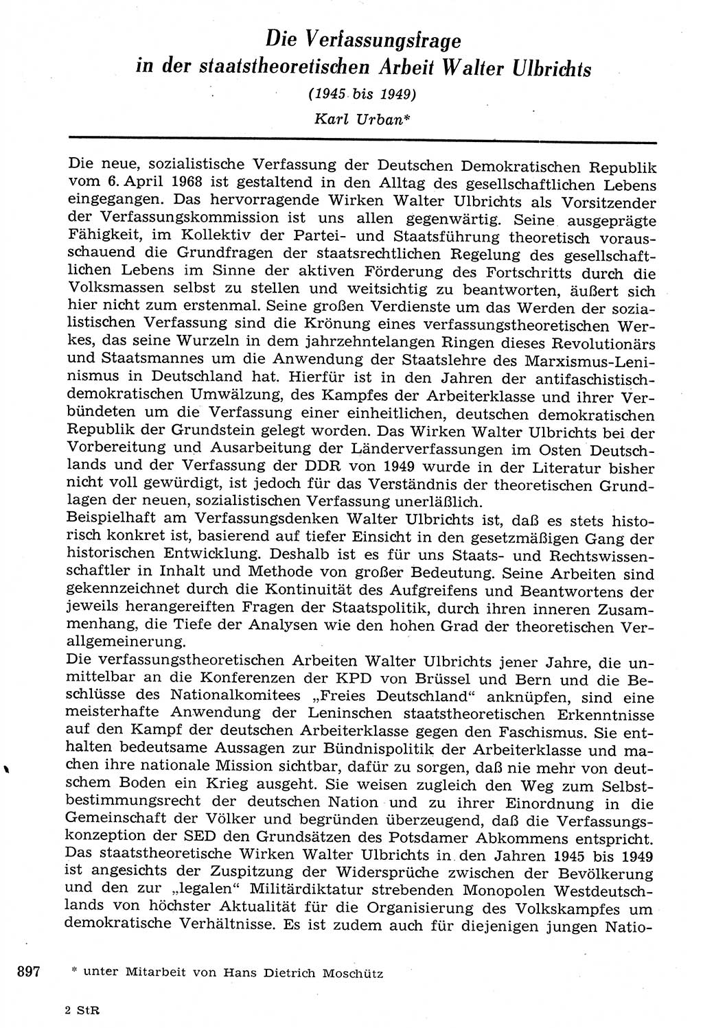 Staat und Recht (StuR), 17. Jahrgang [Deutsche Demokratische Republik (DDR)] 1968, Seite 897 (StuR DDR 1968, S. 897)