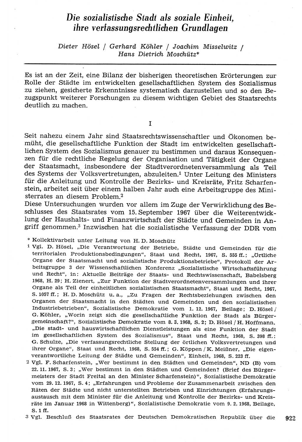 Staat und Recht (StuR), 17. Jahrgang [Deutsche Demokratische Republik (DDR)] 1968, Seite 922 (StuR DDR 1968, S. 922)