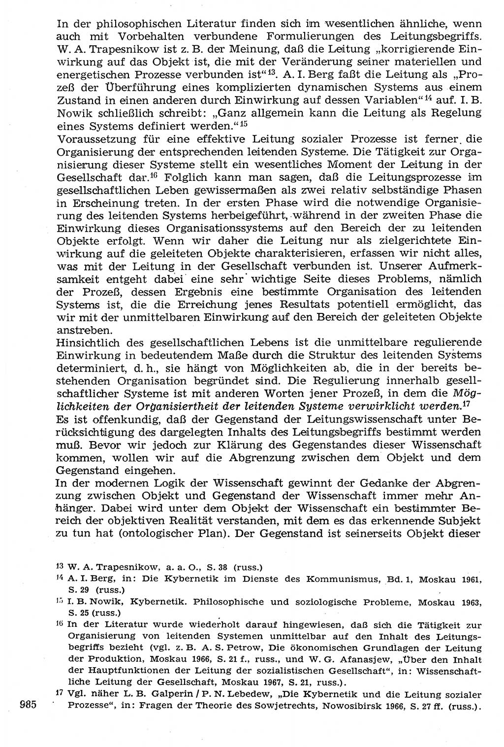 Staat und Recht (StuR), 17. Jahrgang [Deutsche Demokratische Republik (DDR)] 1968, Seite 985 (StuR DDR 1968, S. 985)