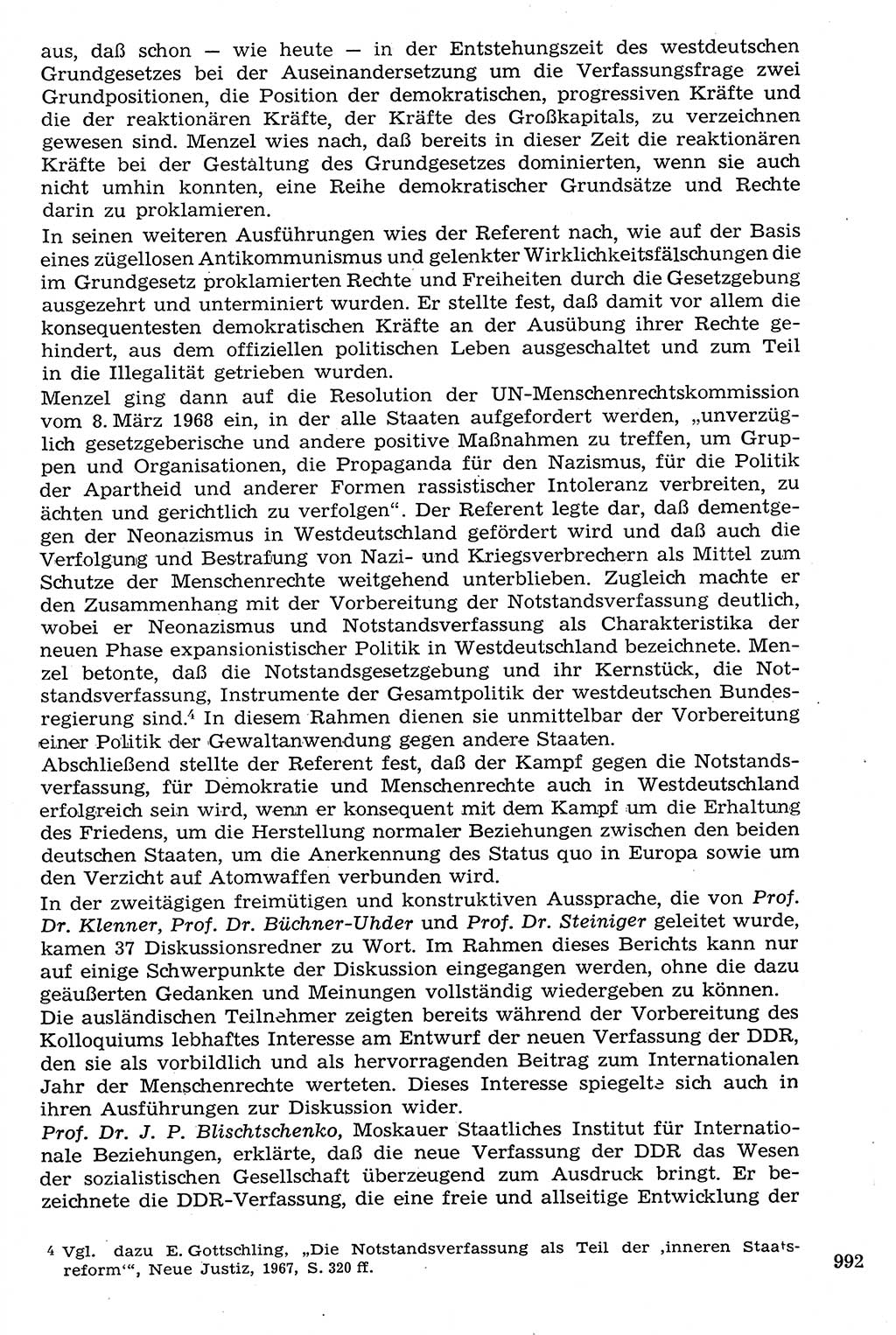 Staat und Recht (StuR), 17. Jahrgang [Deutsche Demokratische Republik (DDR)] 1968, Seite 992 (StuR DDR 1968, S. 992)