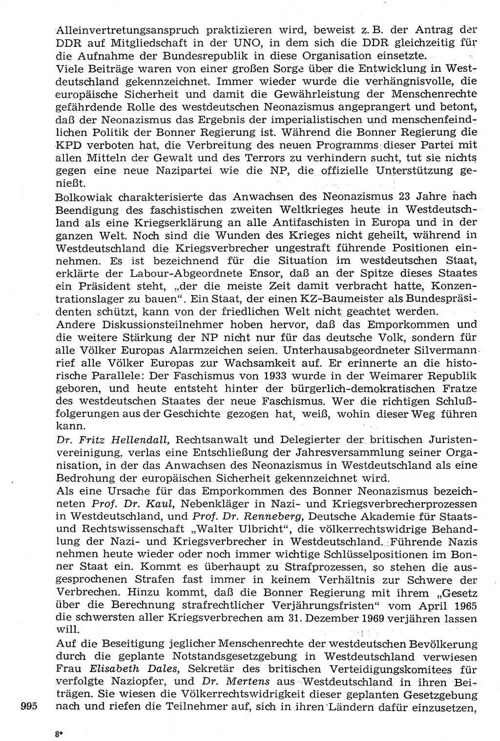 Staat und Recht (StuR), 17. Jahrgang [Deutsche Demokratische Republik (DDR)] 1968, Seite 995 (StuR DDR 1968, S. 995)