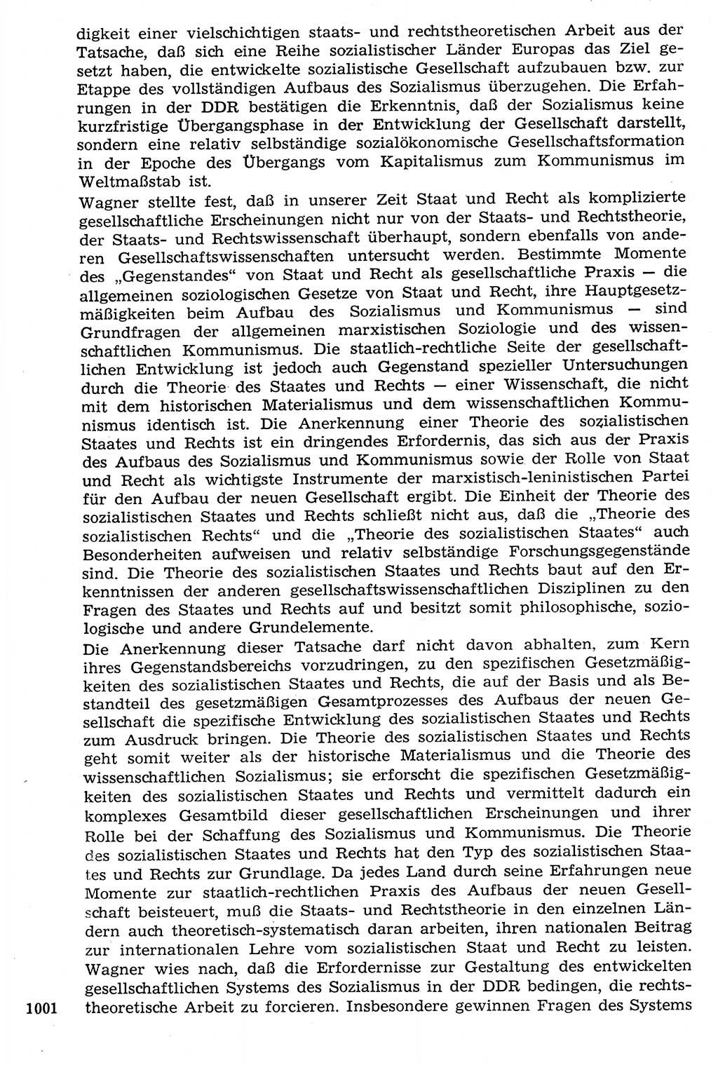 Staat und Recht (StuR), 17. Jahrgang [Deutsche Demokratische Republik (DDR)] 1968, Seite 1001 (StuR DDR 1968, S. 1001)