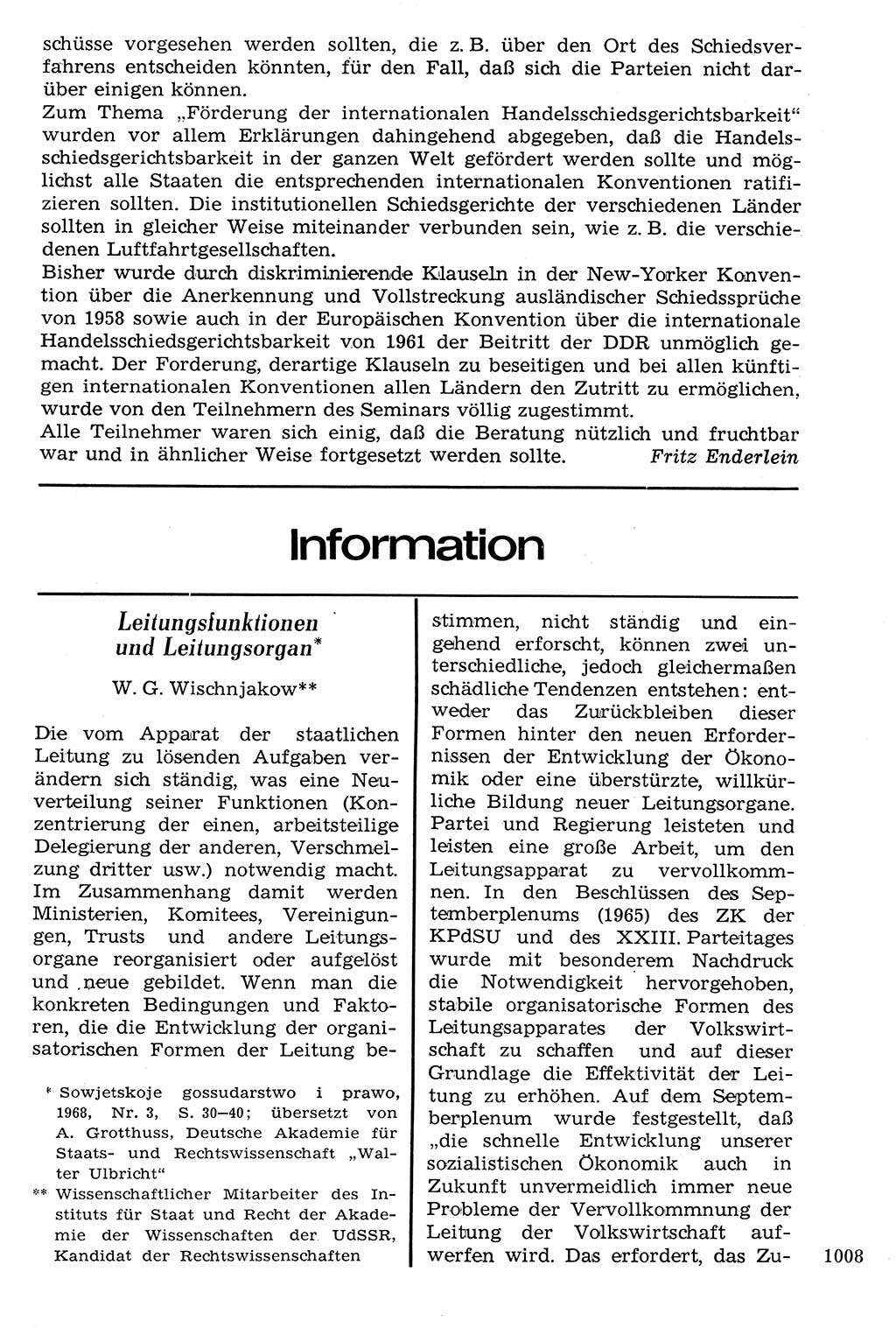 Staat und Recht (StuR), 17. Jahrgang [Deutsche Demokratische Republik (DDR)] 1968, Seite 1008 (StuR DDR 1968, S. 1008)