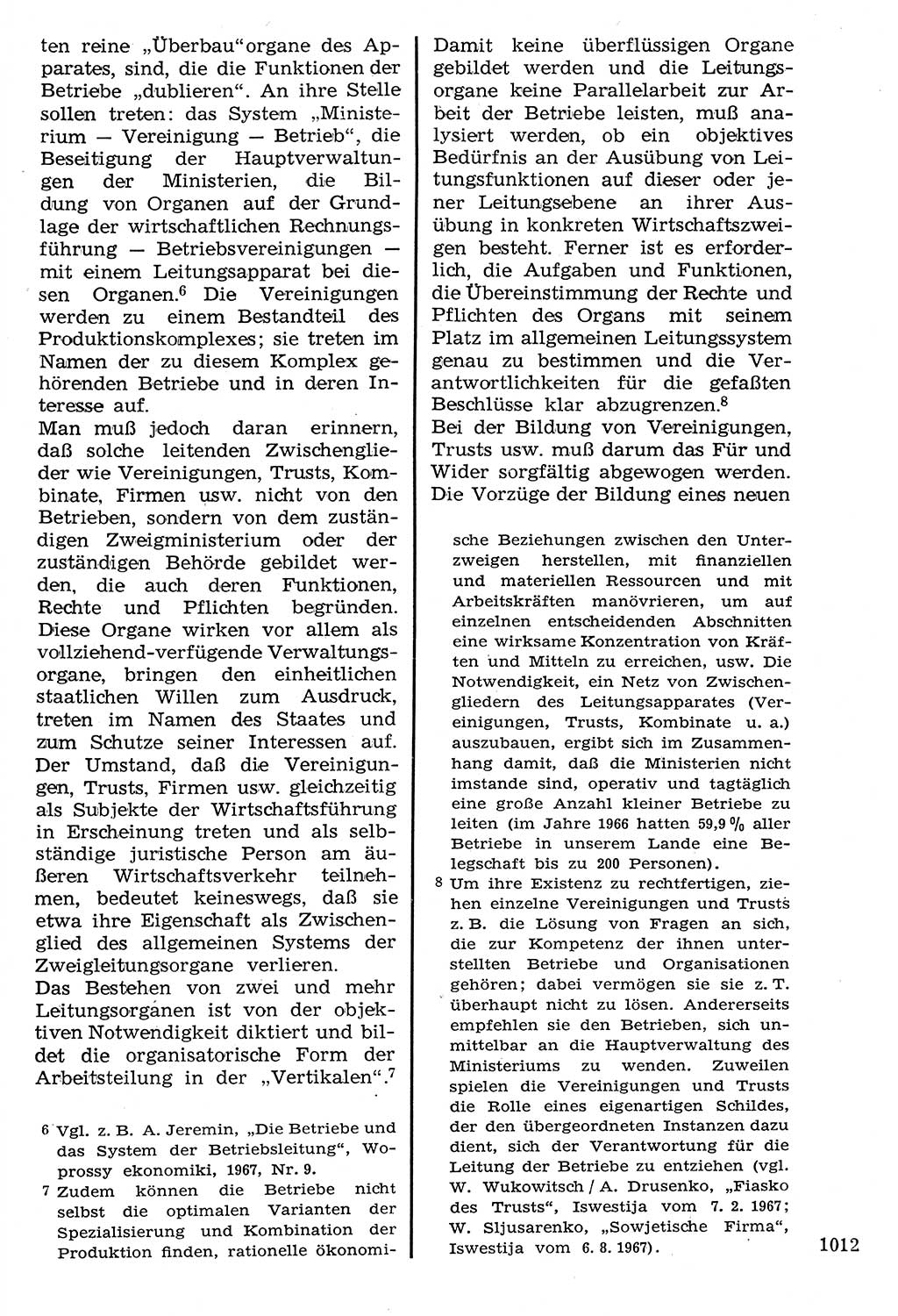 Staat und Recht (StuR), 17. Jahrgang [Deutsche Demokratische Republik (DDR)] 1968, Seite 1012 (StuR DDR 1968, S. 1012)