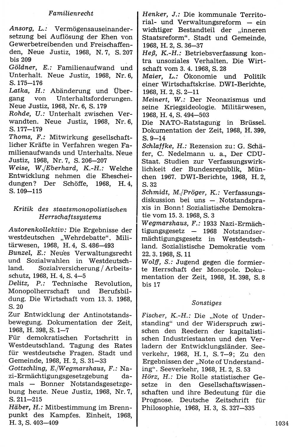 Staat und Recht (StuR), 17. Jahrgang [Deutsche Demokratische Republik (DDR)] 1968, Seite 1034 (StuR DDR 1968, S. 1034)