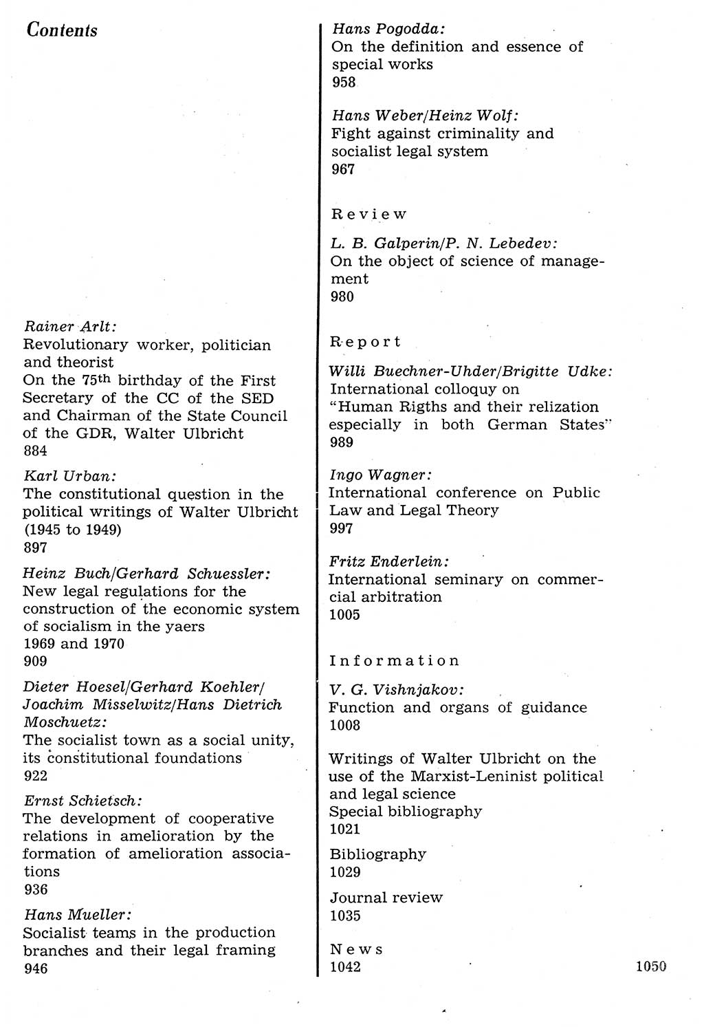 Staat und Recht (StuR), 17. Jahrgang [Deutsche Demokratische Republik (DDR)] 1968, Seite 1050 (StuR DDR 1968, S. 1050)