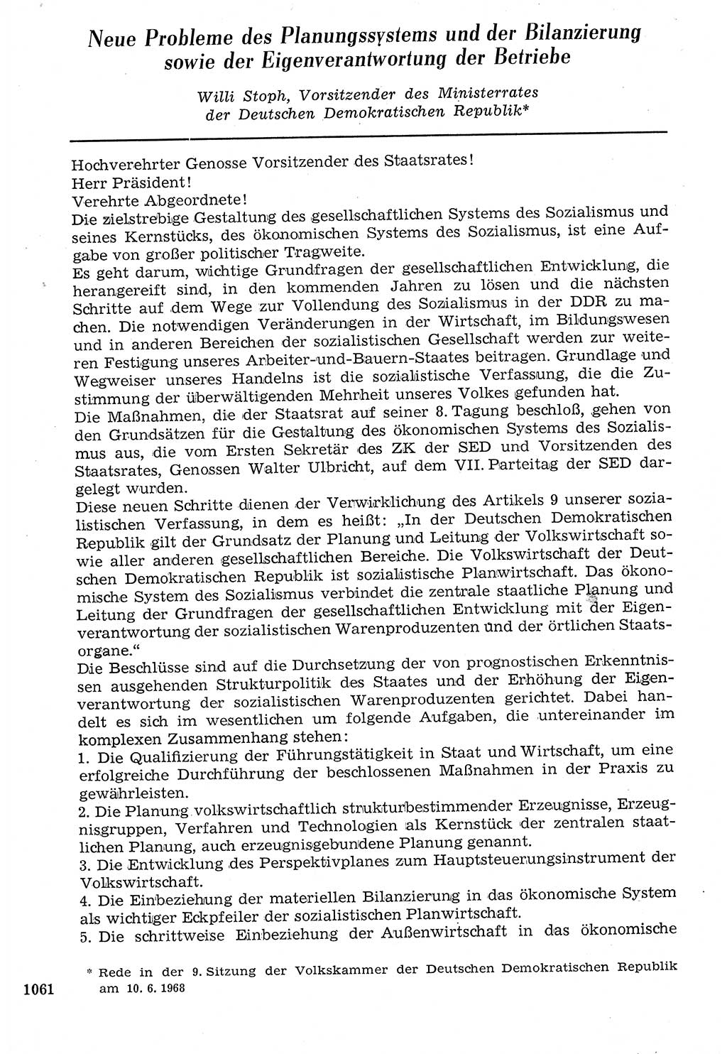 Staat und Recht (StuR), 17. Jahrgang [Deutsche Demokratische Republik (DDR)] 1968, Seite 1061 (StuR DDR 1968, S. 1061)