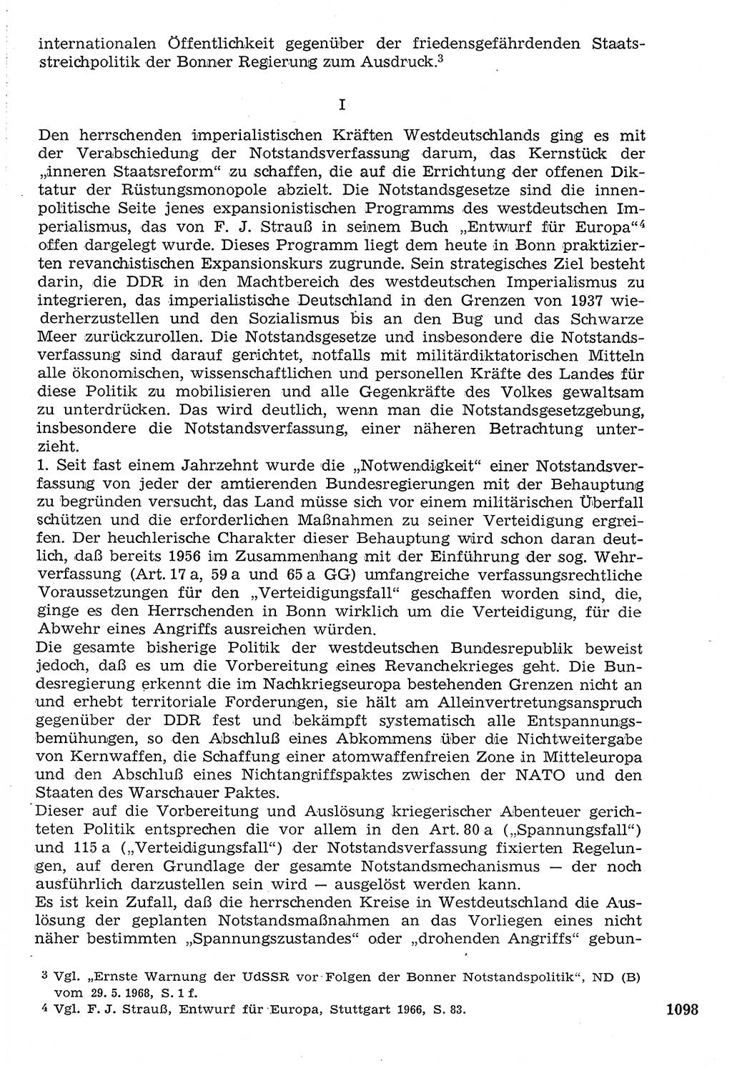 Staat und Recht (StuR), 17. Jahrgang [Deutsche Demokratische Republik (DDR)] 1968, Seite 1098 (StuR DDR 1968, S. 1098)