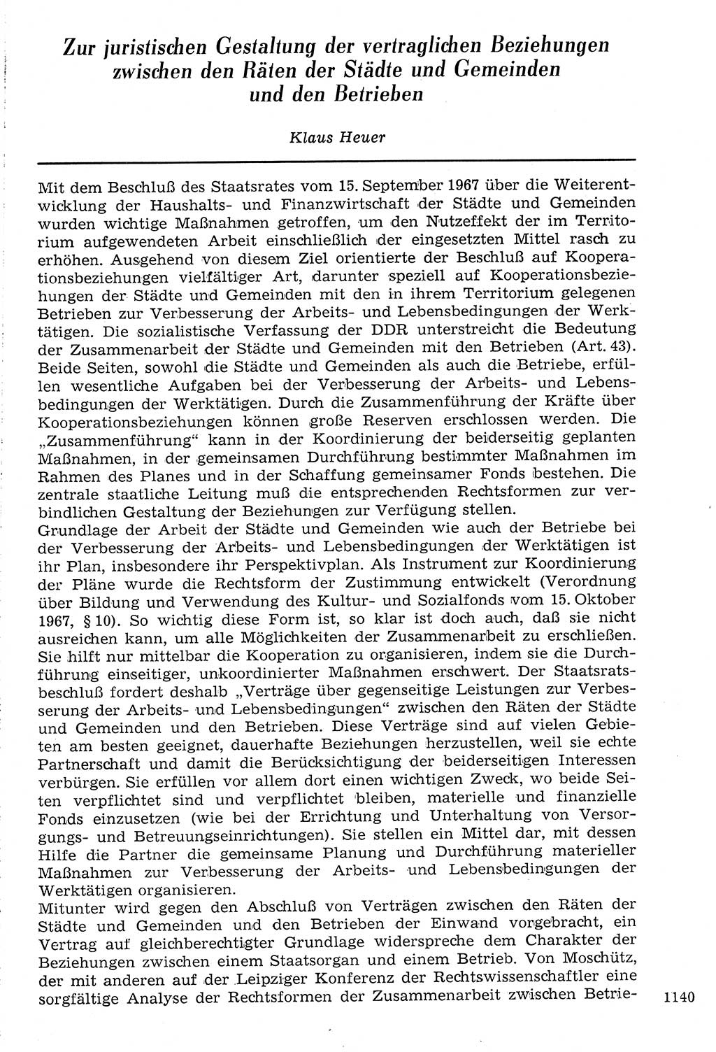 Staat und Recht (StuR), 17. Jahrgang [Deutsche Demokratische Republik (DDR)] 1968, Seite 1140 (StuR DDR 1968, S. 1140)