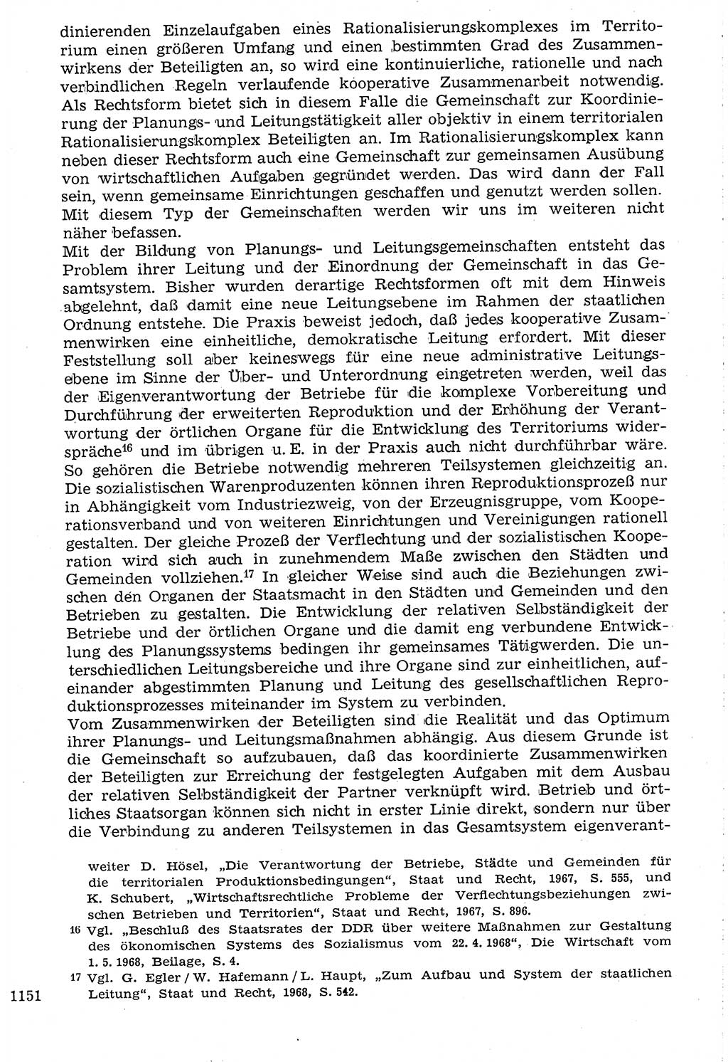 Staat und Recht (StuR), 17. Jahrgang [Deutsche Demokratische Republik (DDR)] 1968, Seite 1151 (StuR DDR 1968, S. 1151)