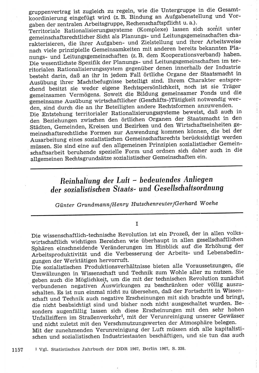 Staat und Recht (StuR), 17. Jahrgang [Deutsche Demokratische Republik (DDR)] 1968, Seite 1157 (StuR DDR 1968, S. 1157)
