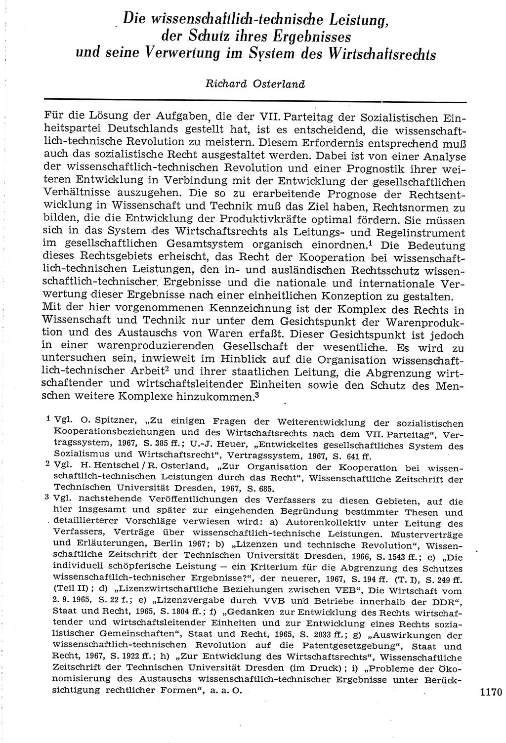 Staat und Recht (StuR), 17. Jahrgang [Deutsche Demokratische Republik (DDR)] 1968, Seite 1170 (StuR DDR 1968, S. 1170)