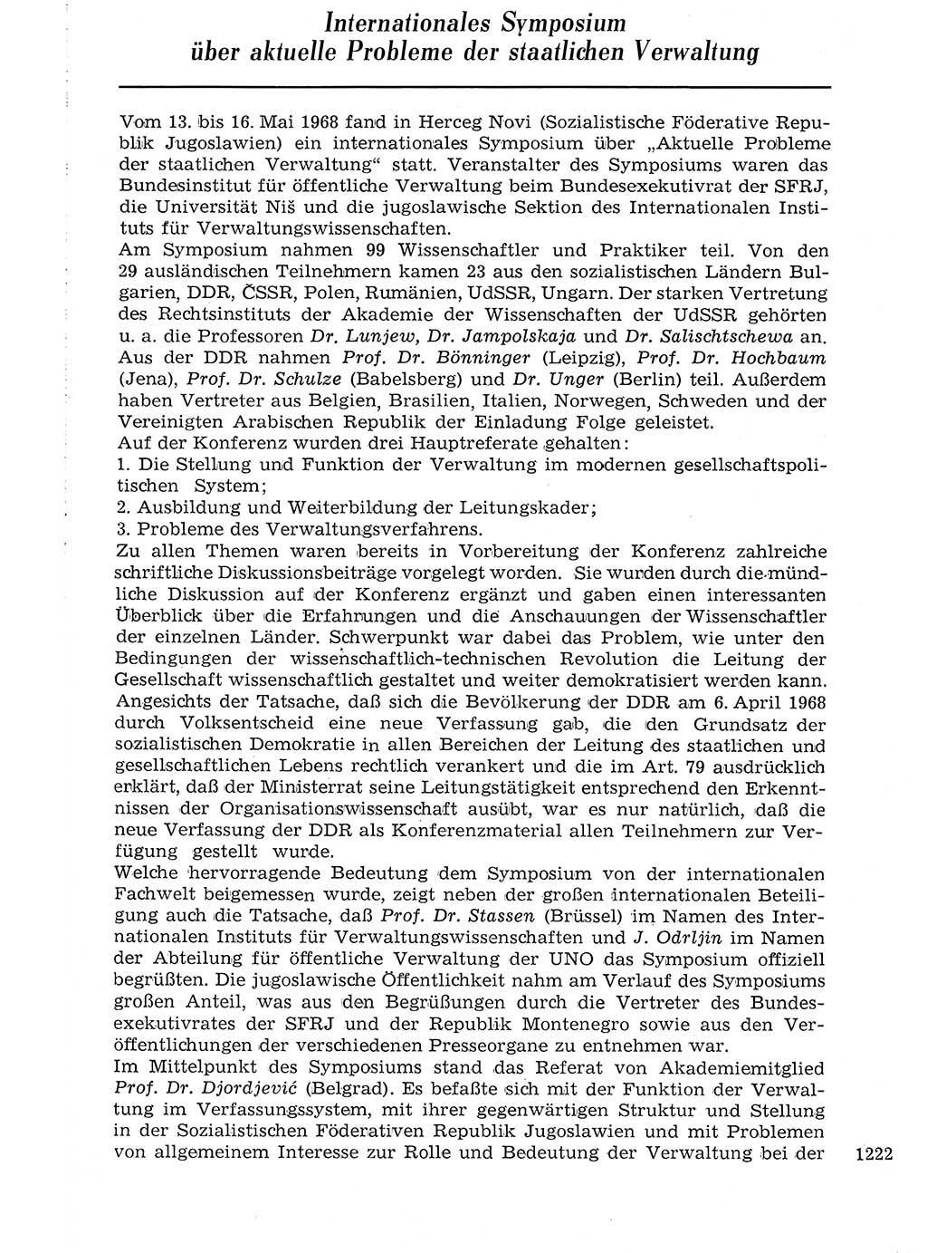 Staat und Recht (StuR), 17. Jahrgang [Deutsche Demokratische Republik (DDR)] 1968, Seite 1222 (StuR DDR 1968, S. 1222)