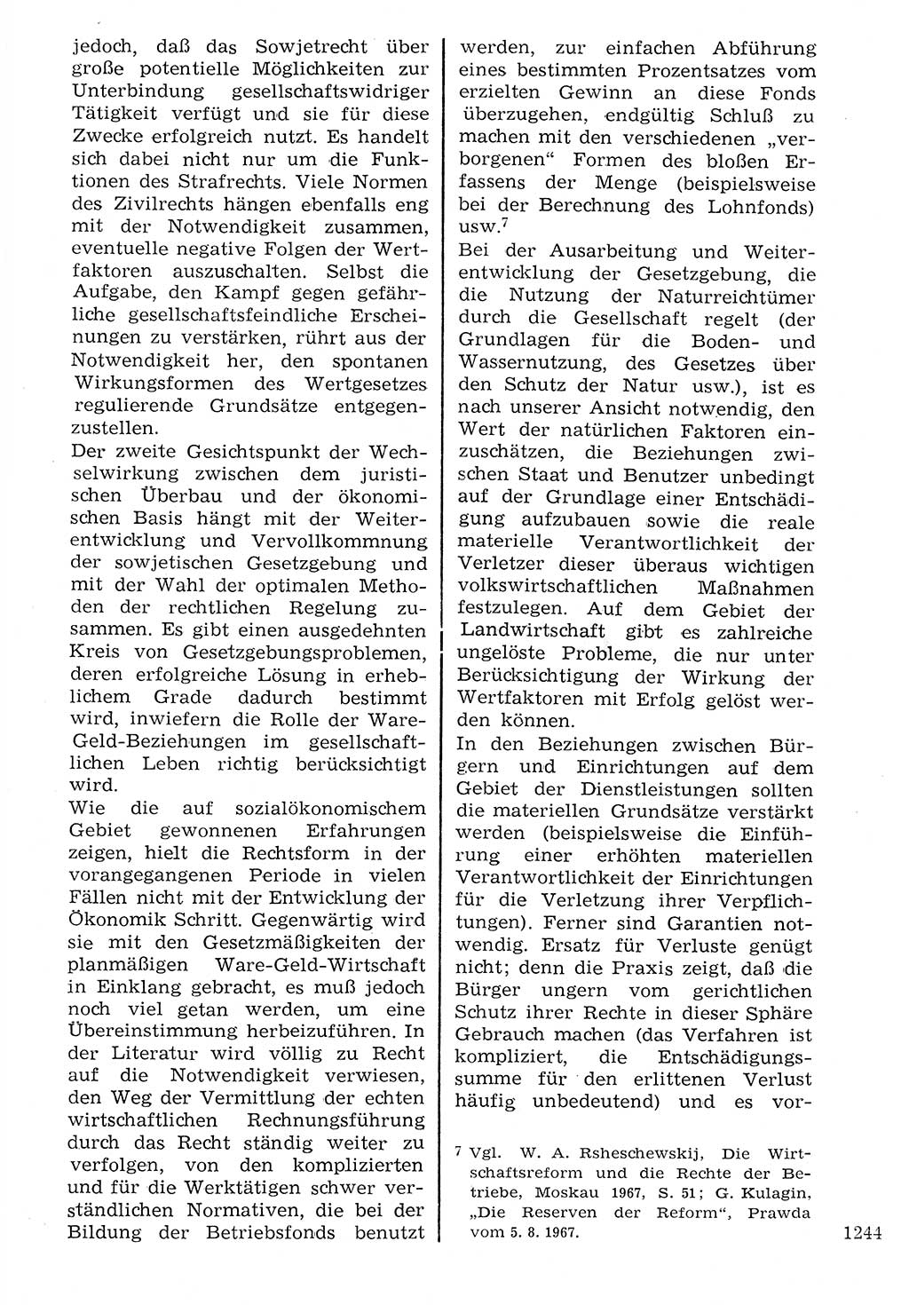 Staat und Recht (StuR), 17. Jahrgang [Deutsche Demokratische Republik (DDR)] 1968, Seite 1244 (StuR DDR 1968, S. 1244)