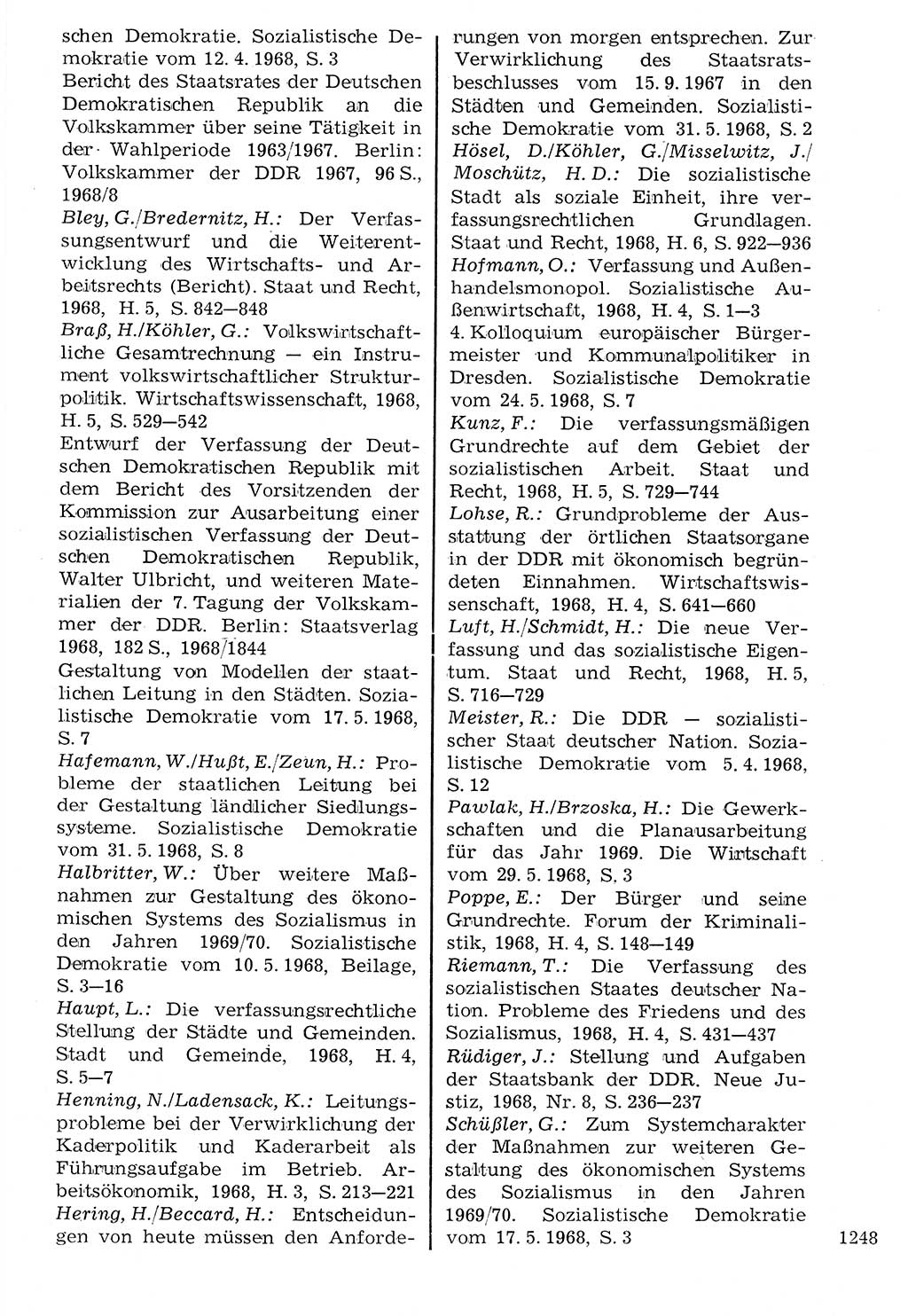 Staat und Recht (StuR), 17. Jahrgang [Deutsche Demokratische Republik (DDR)] 1968, Seite 1248 (StuR DDR 1968, S. 1248)