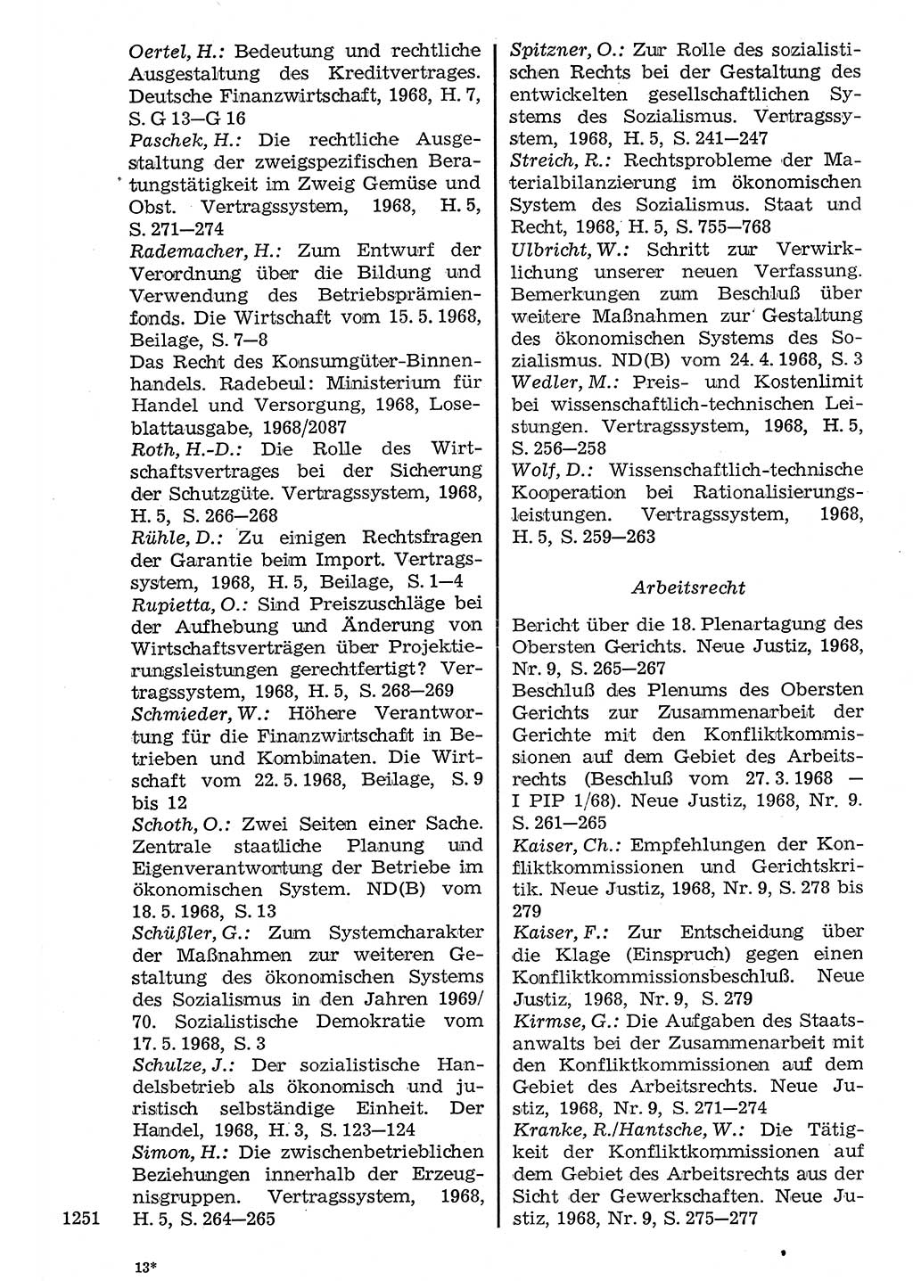 Staat und Recht (StuR), 17. Jahrgang [Deutsche Demokratische Republik (DDR)] 1968, Seite 1251 (StuR DDR 1968, S. 1251)