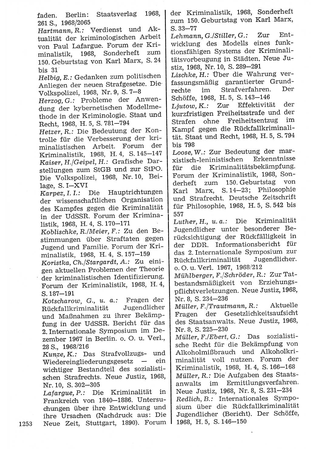 Staat und Recht (StuR), 17. Jahrgang [Deutsche Demokratische Republik (DDR)] 1968, Seite 1253 (StuR DDR 1968, S. 1253)