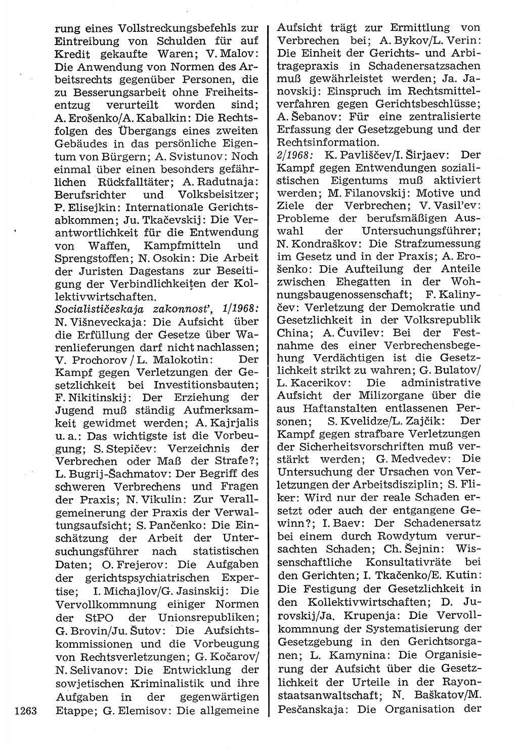 Staat und Recht (StuR), 17. Jahrgang [Deutsche Demokratische Republik (DDR)] 1968, Seite 1263 (StuR DDR 1968, S. 1263)