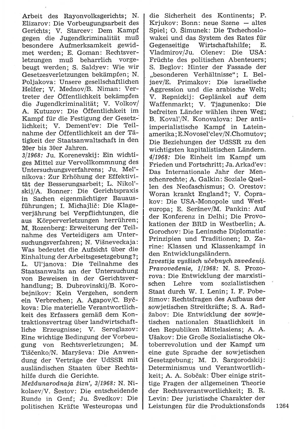 Staat und Recht (StuR), 17. Jahrgang [Deutsche Demokratische Republik (DDR)] 1968, Seite 1264 (StuR DDR 1968, S. 1264)