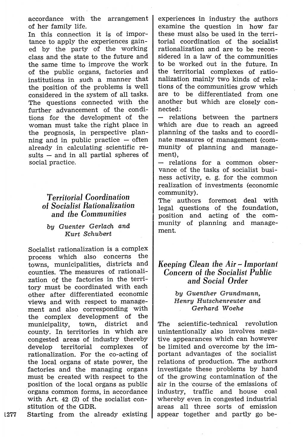 Staat und Recht (StuR), 17. Jahrgang [Deutsche Demokratische Republik (DDR)] 1968, Seite 1277 (StuR DDR 1968, S. 1277)