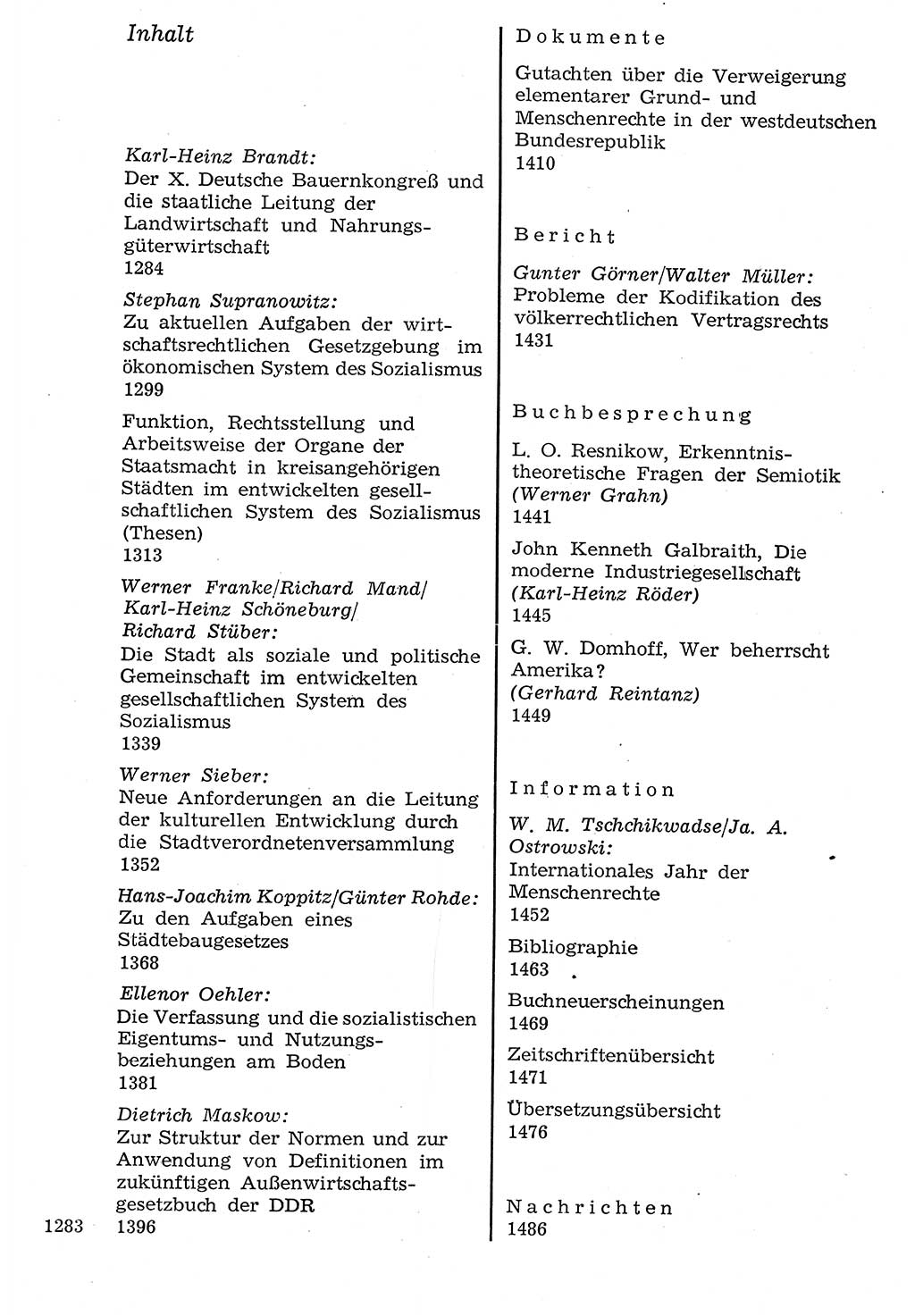 Staat und Recht (StuR), 17. Jahrgang [Deutsche Demokratische Republik (DDR)] 1968, Seite 1283 (StuR DDR 1968, S. 1283)