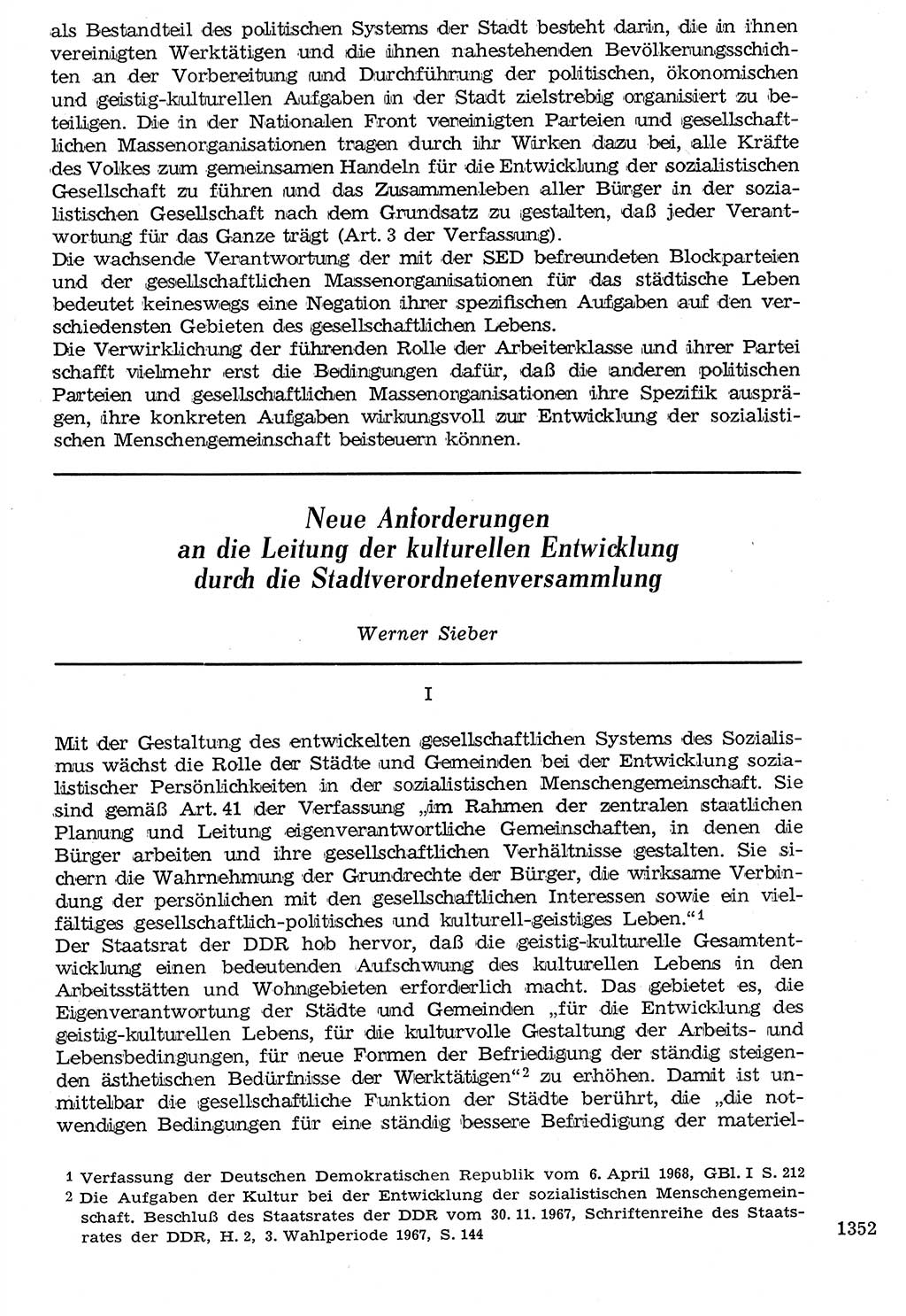 Staat und Recht (StuR), 17. Jahrgang [Deutsche Demokratische Republik (DDR)] 1968, Seite 1352 (StuR DDR 1968, S. 1352)