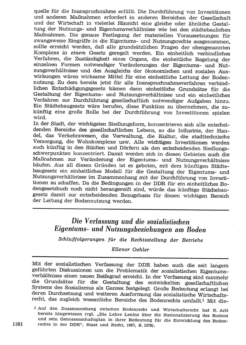 Staat und Recht (StuR), 17. Jahrgang [Deutsche Demokratische Republik (DDR)] 1968, Seite 1381 (StuR DDR 1968, S. 1381)