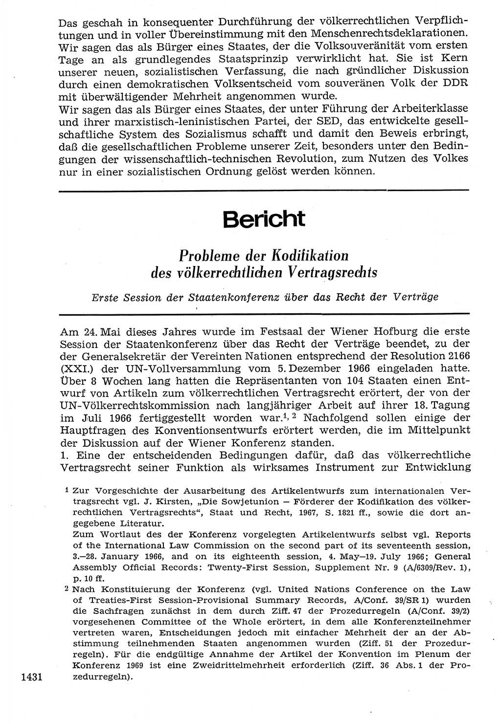 Staat und Recht (StuR), 17. Jahrgang [Deutsche Demokratische Republik (DDR)] 1968, Seite 1431 (StuR DDR 1968, S. 1431)