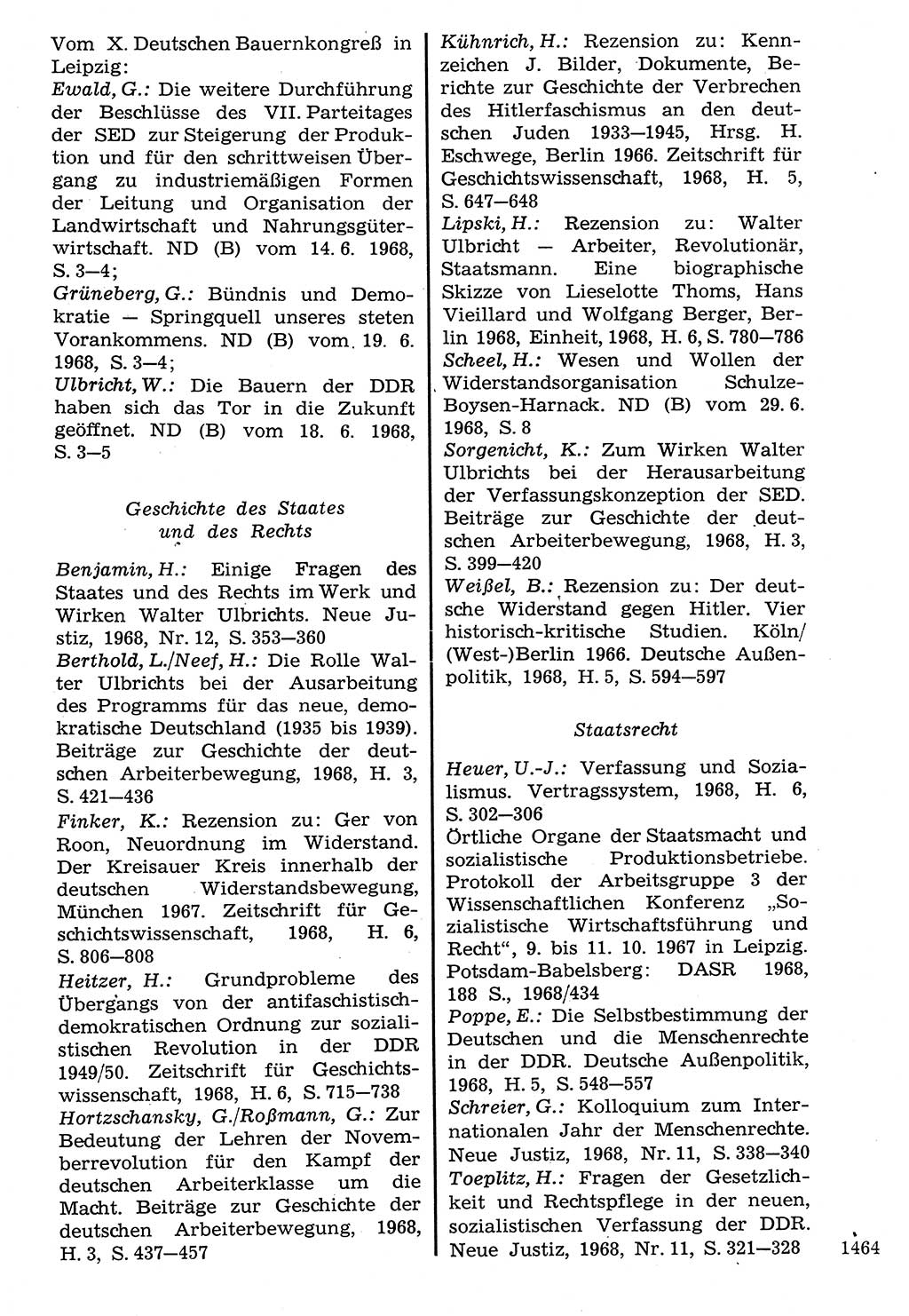 Staat und Recht (StuR), 17. Jahrgang [Deutsche Demokratische Republik (DDR)] 1968, Seite 1464 (StuR DDR 1968, S. 1464)
