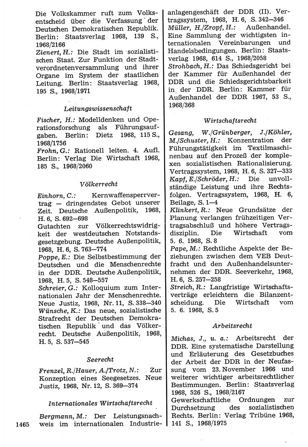 Staat und Recht (StuR), 17. Jahrgang [Deutsche Demokratische Republik (DDR)] 1968, Seite 1465 (StuR DDR 1968, S. 1465)