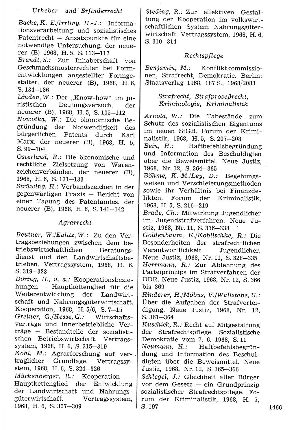 Staat und Recht (StuR), 17. Jahrgang [Deutsche Demokratische Republik (DDR)] 1968, Seite 1466 (StuR DDR 1968, S. 1466)