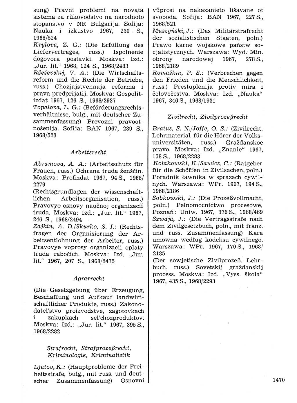 Staat und Recht (StuR), 17. Jahrgang [Deutsche Demokratische Republik (DDR)] 1968, Seite 1470 (StuR DDR 1968, S. 1470)