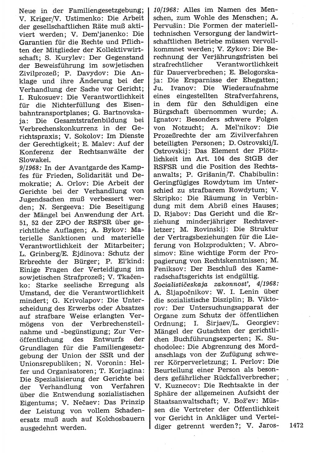 Staat und Recht (StuR), 17. Jahrgang [Deutsche Demokratische Republik (DDR)] 1968, Seite 1472 (StuR DDR 1968, S. 1472)