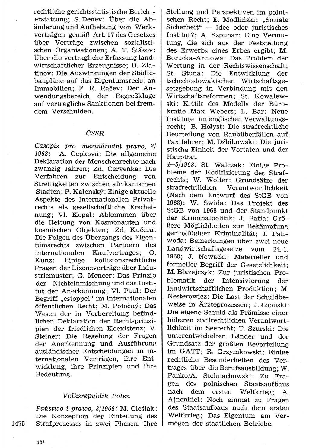Staat und Recht (StuR), 17. Jahrgang [Deutsche Demokratische Republik (DDR)] 1968, Seite 1475 (StuR DDR 1968, S. 1475)