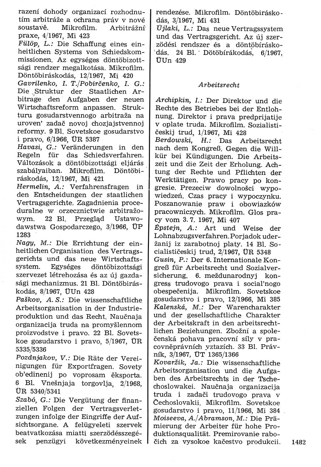 Staat und Recht (StuR), 17. Jahrgang [Deutsche Demokratische Republik (DDR)] 1968, Seite 1482 (StuR DDR 1968, S. 1482)