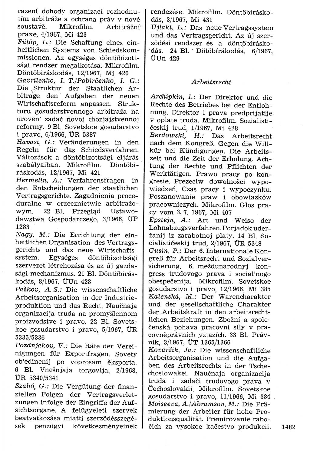 Staat und Recht (StuR), 17. Jahrgang [Deutsche Demokratische Republik (DDR)] 1968, Seite 1482 (StuR DDR 1968, S. 1482)