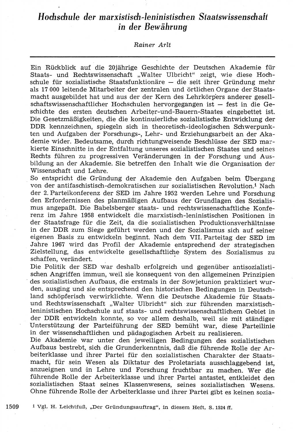 Staat und Recht (StuR), 17. Jahrgang [Deutsche Demokratische Republik (DDR)] 1968, Seite 1509 (StuR DDR 1968, S. 1509)