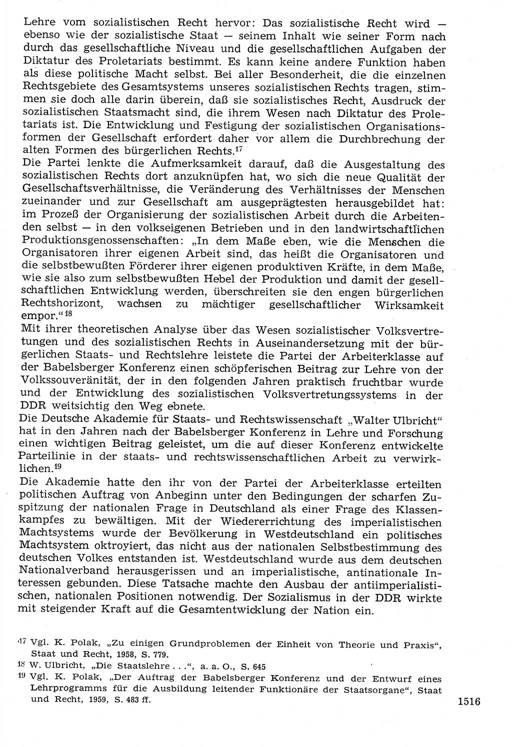 Staat und Recht (StuR), 17. Jahrgang [Deutsche Demokratische Republik (DDR)] 1968, Seite 1516 (StuR DDR 1968, S. 1516)