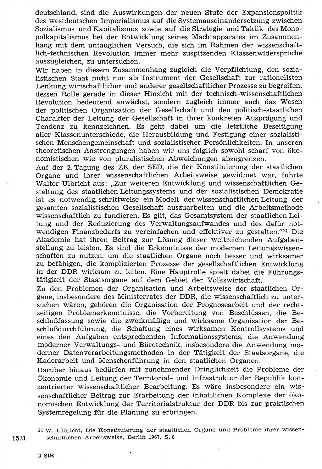 Staat und Recht (StuR), 17. Jahrgang [Deutsche Demokratische Republik (DDR)] 1968, Seite 1521 (StuR DDR 1968, S. 1521)